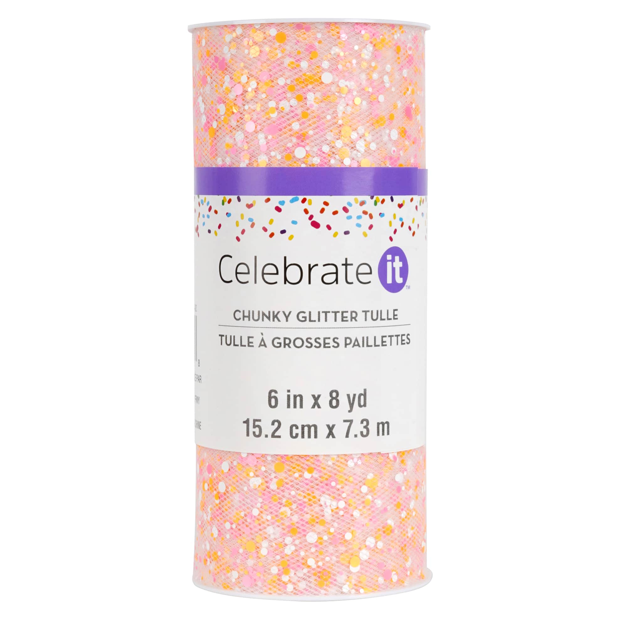 6" x 8yd. Chunky Glitter Tulle by Celebrate It™